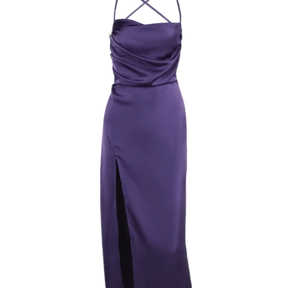 Elegant Purple Satin Dress